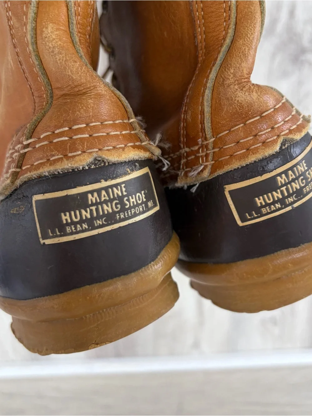 Vintage LL Bean Boot Maine Hunting Shoe Duck Bean  Brown Made In USA Mens